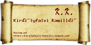 Királyfalvi Kamilló névjegykártya